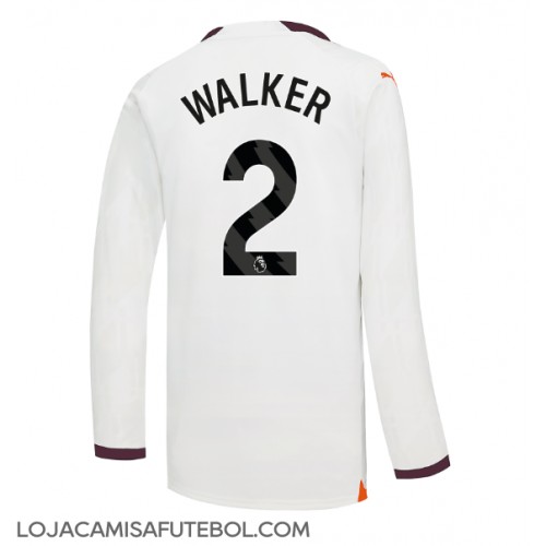 Camisa de Futebol Manchester City Kyle Walker #2 Equipamento Secundário 2023-24 Manga Comprida